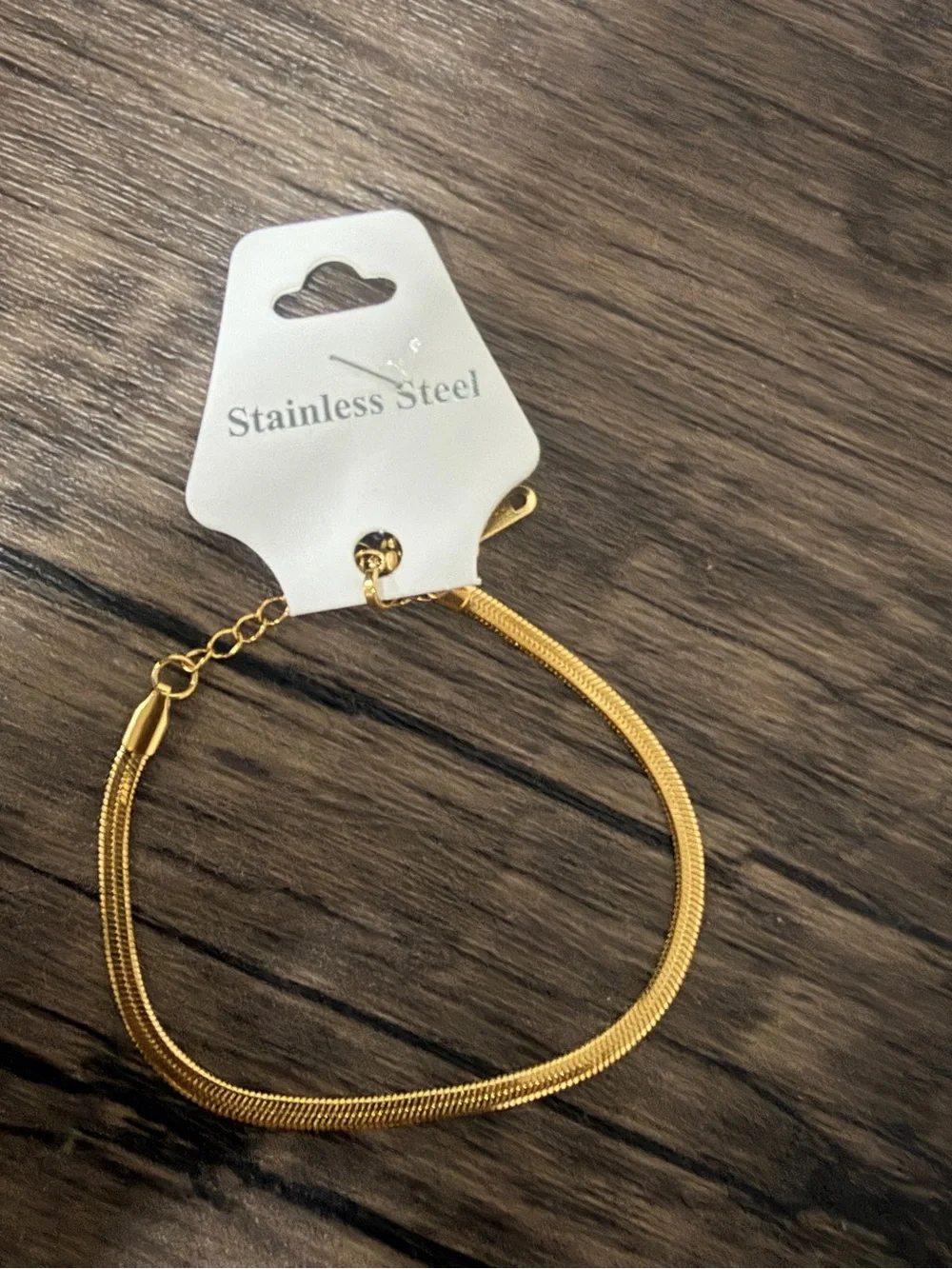 Stainless Steel Slim Gold-Tone Women's Bracelet